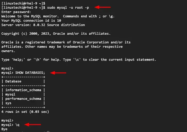 Access-MySQL-Database-RHEL9-CommandLine