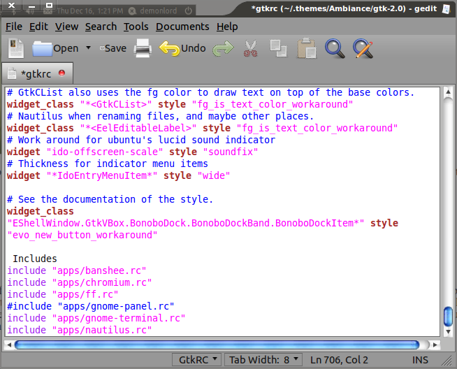 gtkrc file