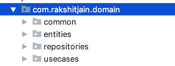 The domain layer structure of the application