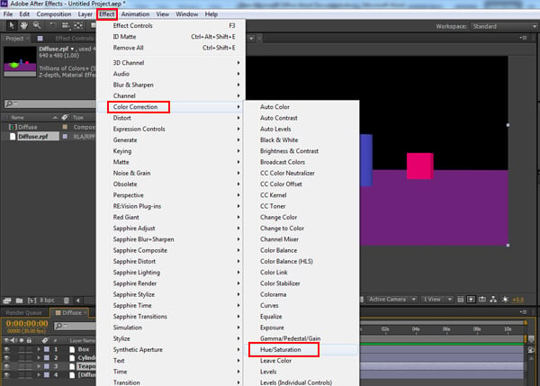 Effects Color Correction Hue Saturation