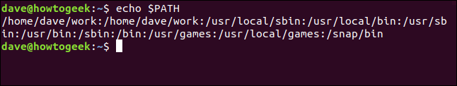 The "echo $PATH" command in a terminal window.