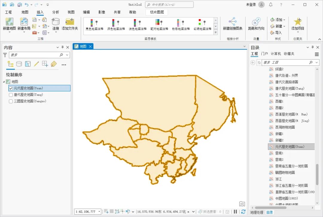 如何在 ArcGIS Pro 中加载古地图