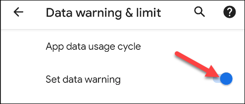 enable the data usage warning