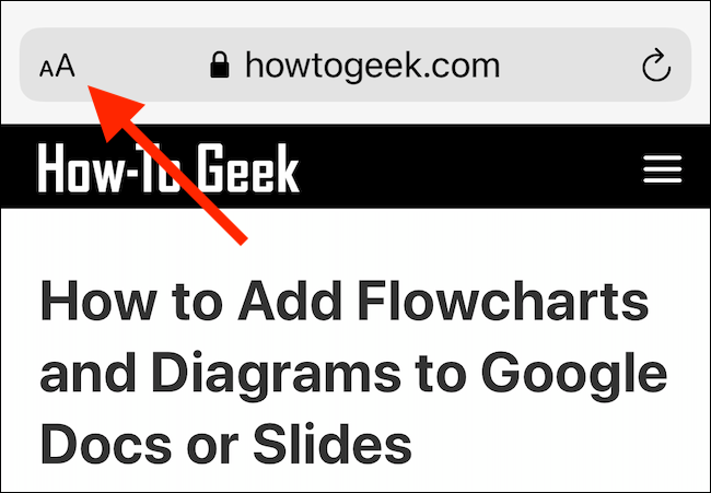Tap and hold "AA" in Safari.