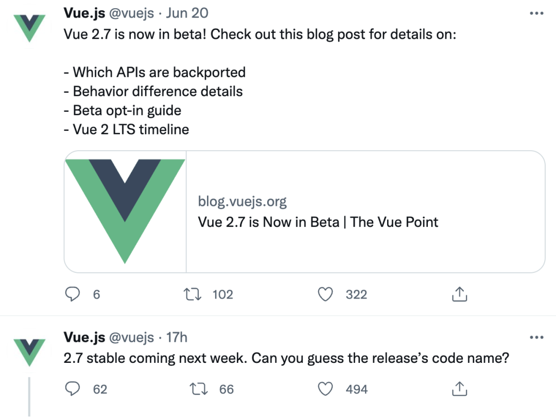 Vue2.7 本周发布？支持组合式 API、setup、css v-bind