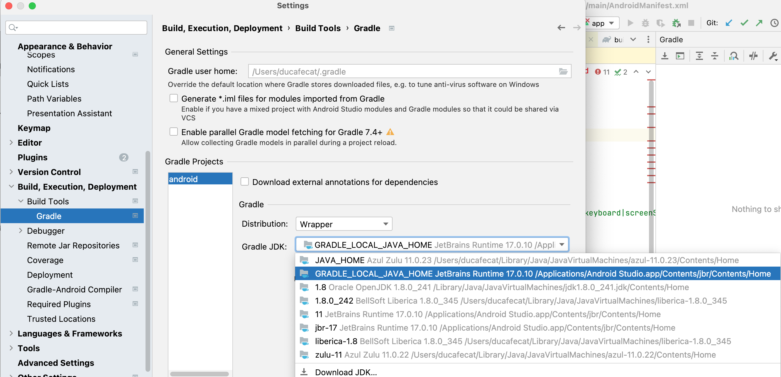 Gradle JDK