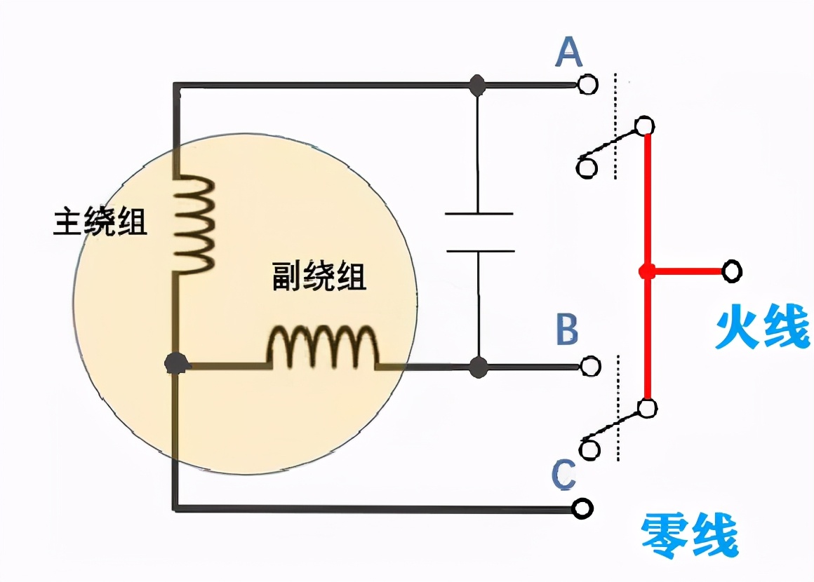 单相电机电路图 接线图片