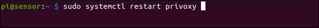 sudo systemctl restart privoxy in a terminal window.