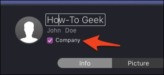 Company contact option