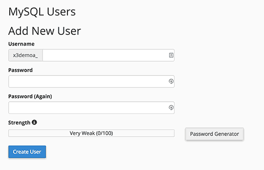 Adding a new MySQL user