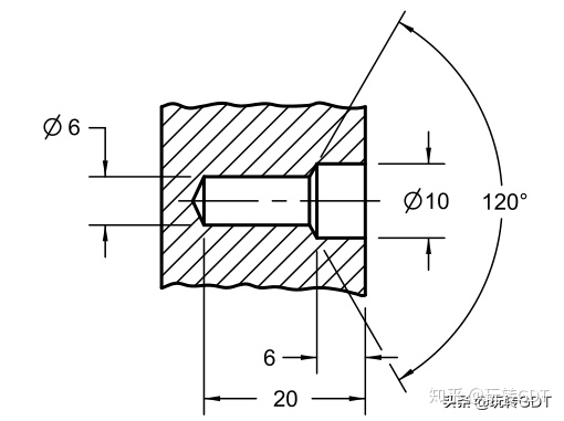catia孔深度符号标注_机械图纸·每日一符:埋头孔符号﹀