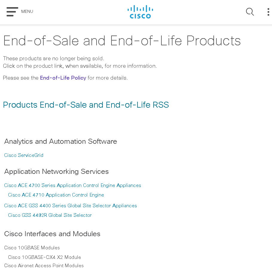 Cisco EOL