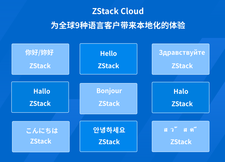 全球化2.0战略 | ZStack Cloud 支持9种语言