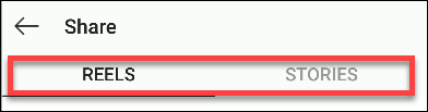 instagram reels sharing tabs