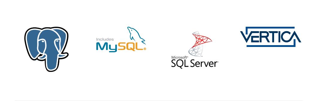 支持mysql,postgres,sql server,vertica,crate,presto,sap hana和