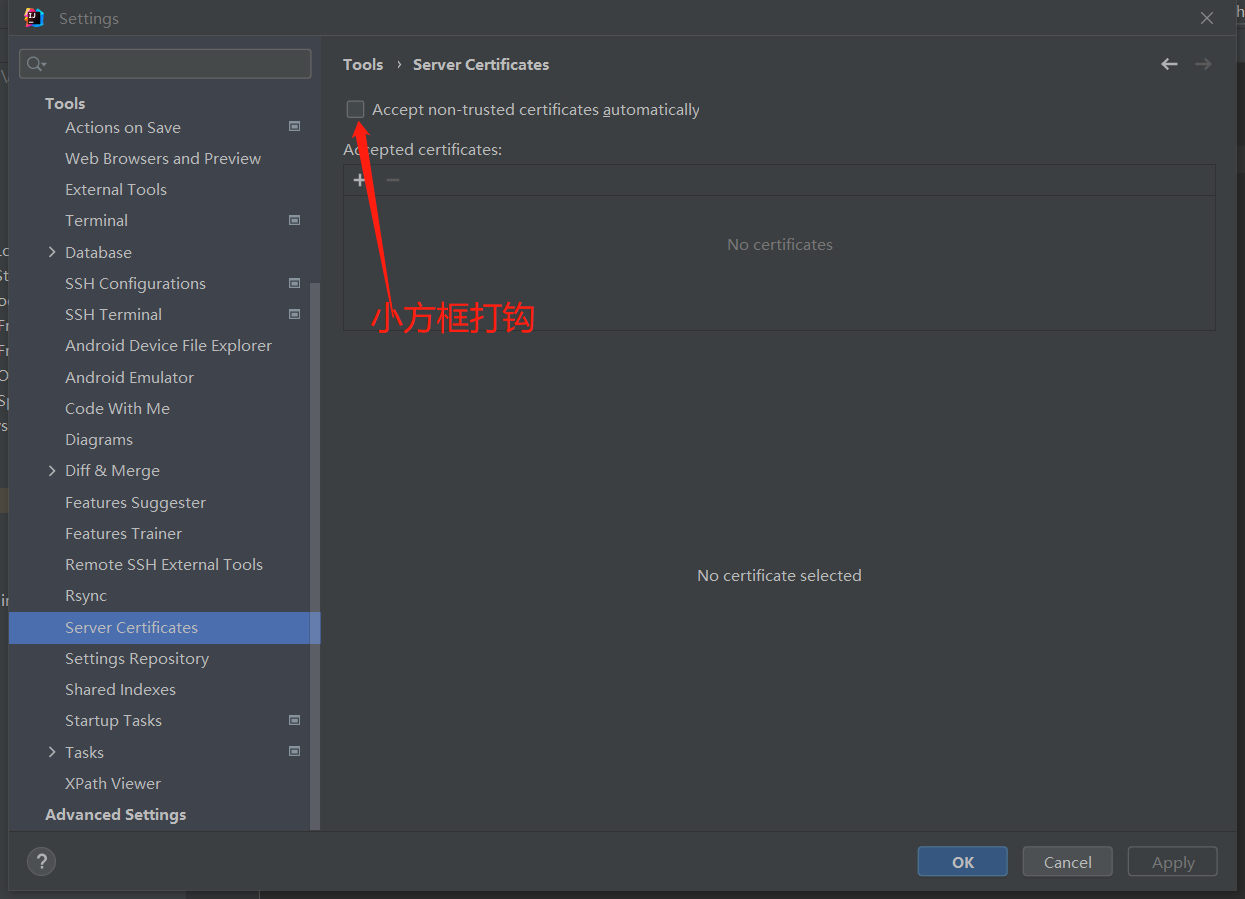 Idea server s certificate is not trusted 