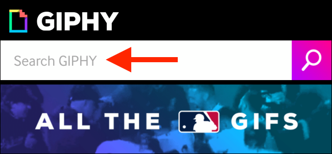 Tap to search for a GIF on GIPHY