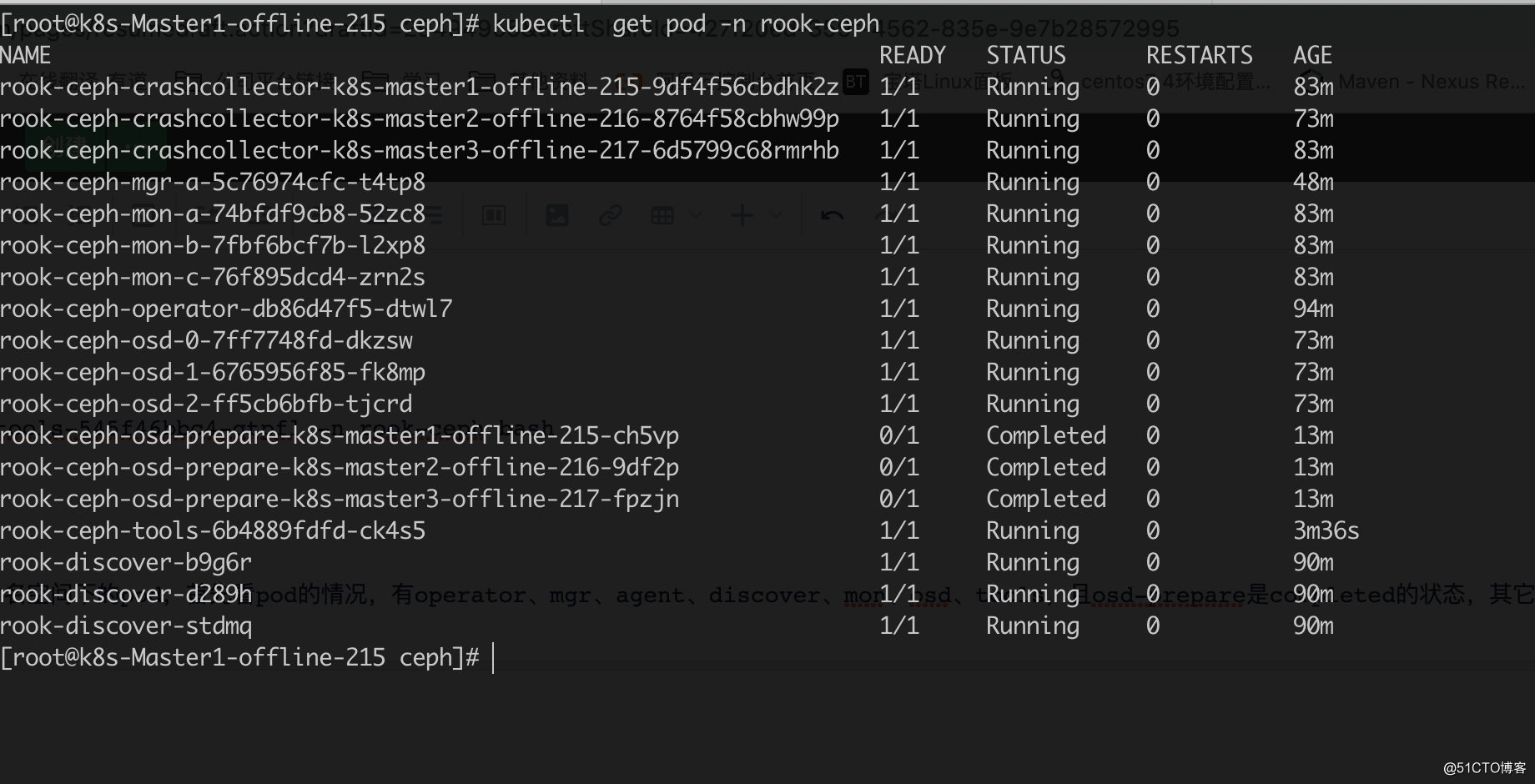 k8s 集群部署rook-ceph存储系统及使用