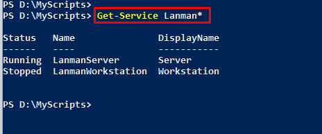 Viewing the status of Server and Workstation services using PowerShell