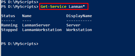 Ver el estado de los servicios del servidor y la estación de trabajo mediante PowerShell