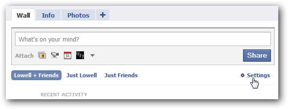 Facebook Wall Settings