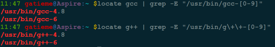 locate gcc/g++