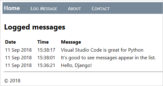 Django教程：应用程序主页，显示来自数据库的消息