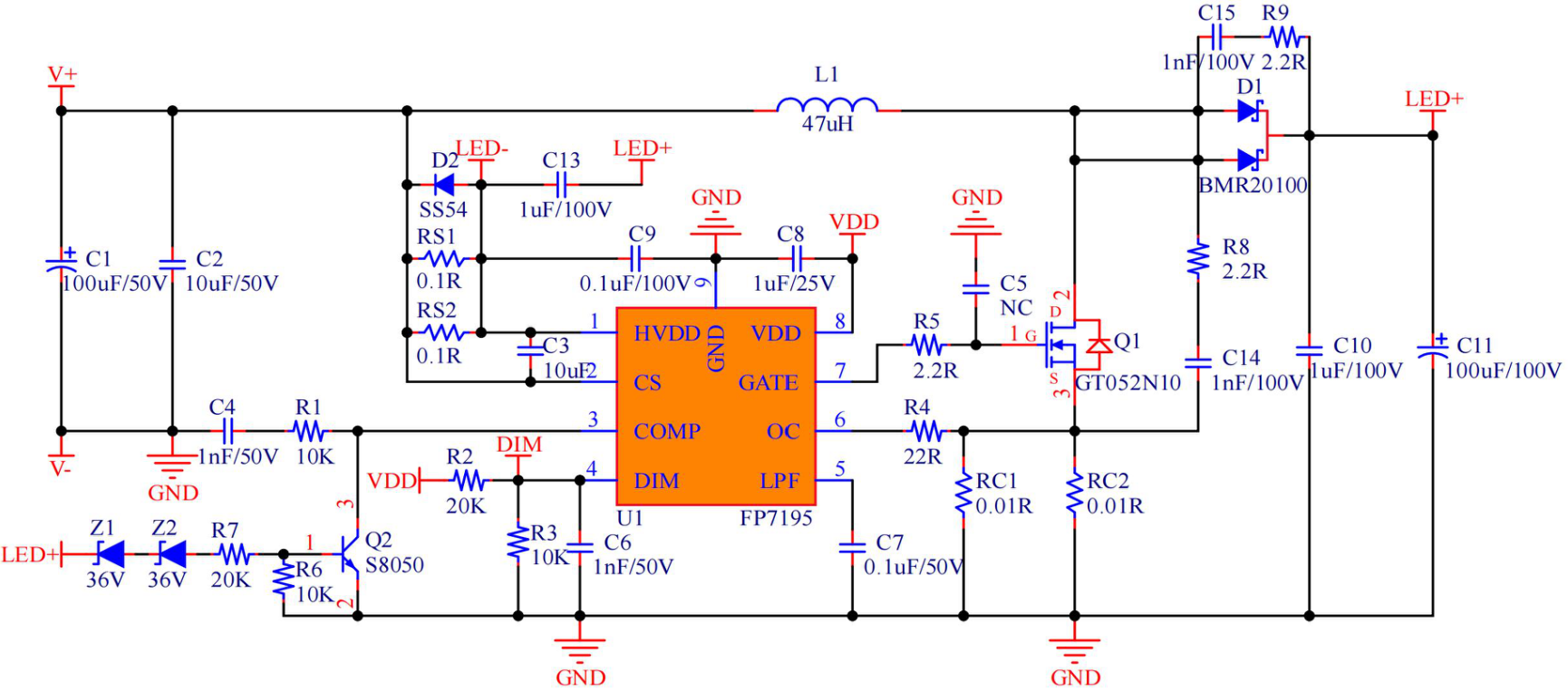 fp7195:轉模擬調光芯片buck-boost電路-csdn博客