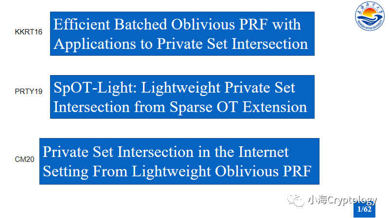 不经意传输扩展(OTE)-不经意伪随机函数(OPRF)-隐私集合求交(PSI)