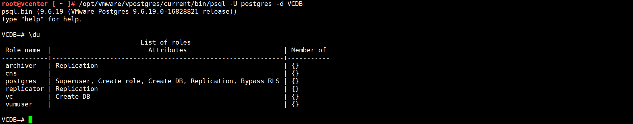 连接和使用vCenter Server嵌入式vPostgres数据库