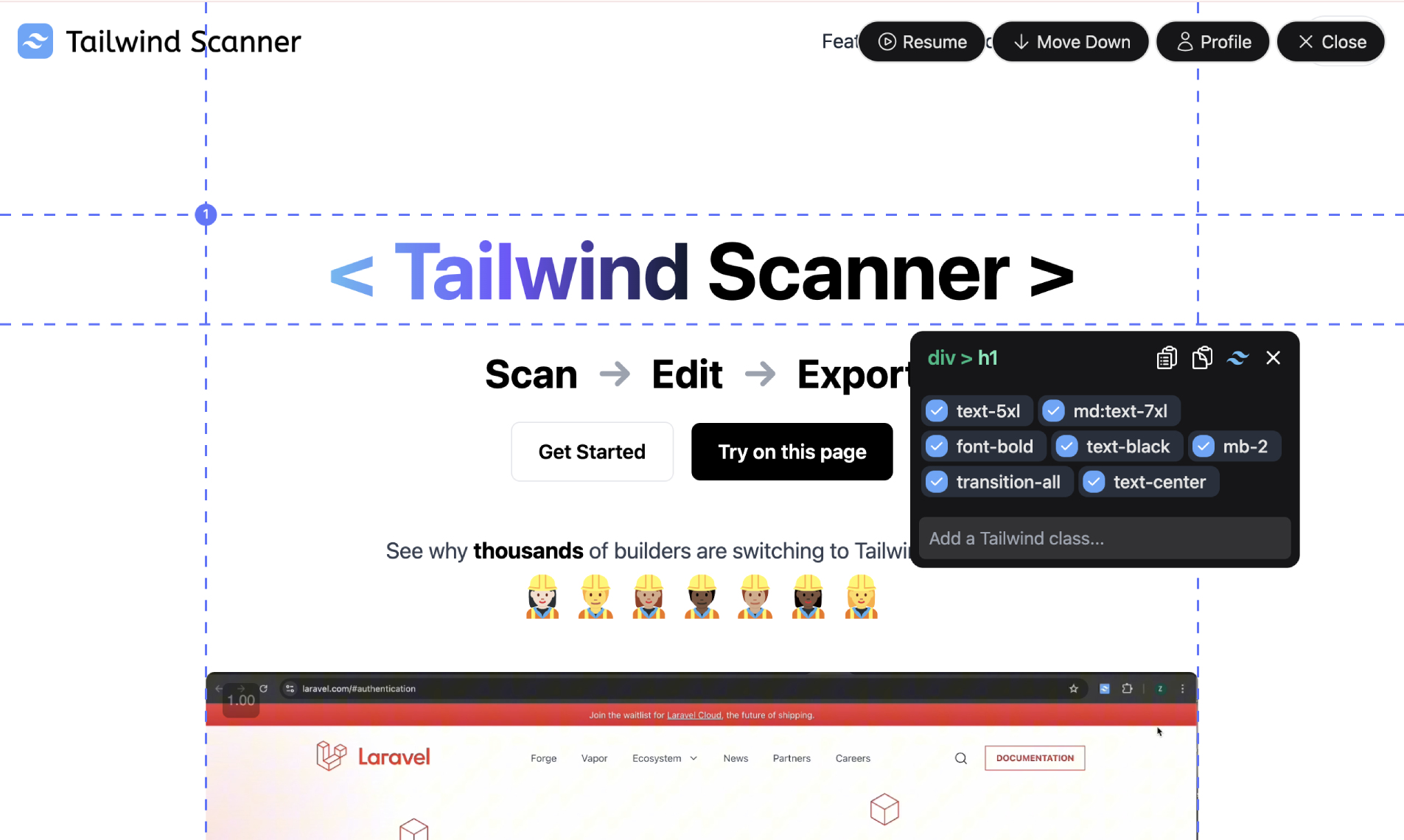 Tailwind Scanner