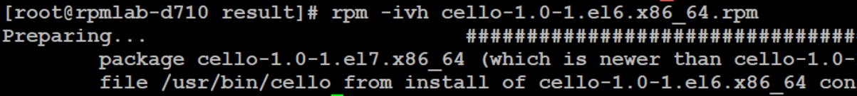 图 29. 安装 cello-1.0-1.el6.x86_64.rpm