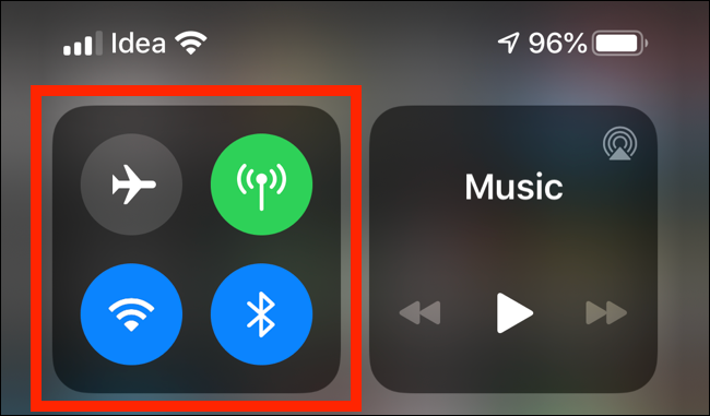 Tap and hold the Toggles menu in Control Center.