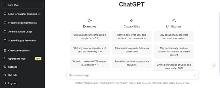 chatgpt使用者介面