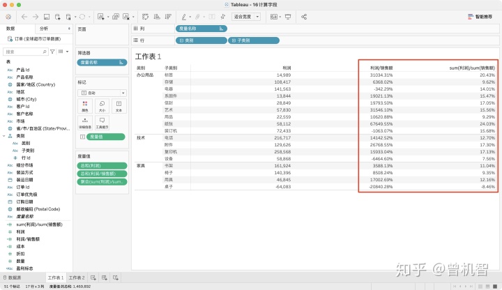 datatables 一列显示两个字段的数据_【tableau入门教程16】计算字段