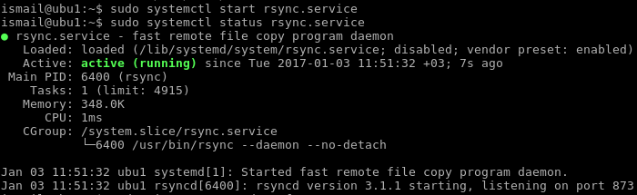 Start Rsync Daemon, Service
