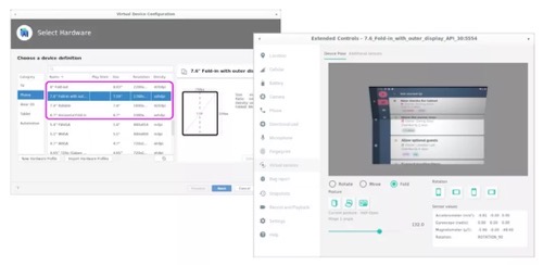 △ Android Studio Chipmunk 中的可调整尺寸的模拟器