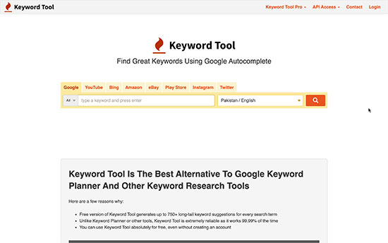 Keyword Tool