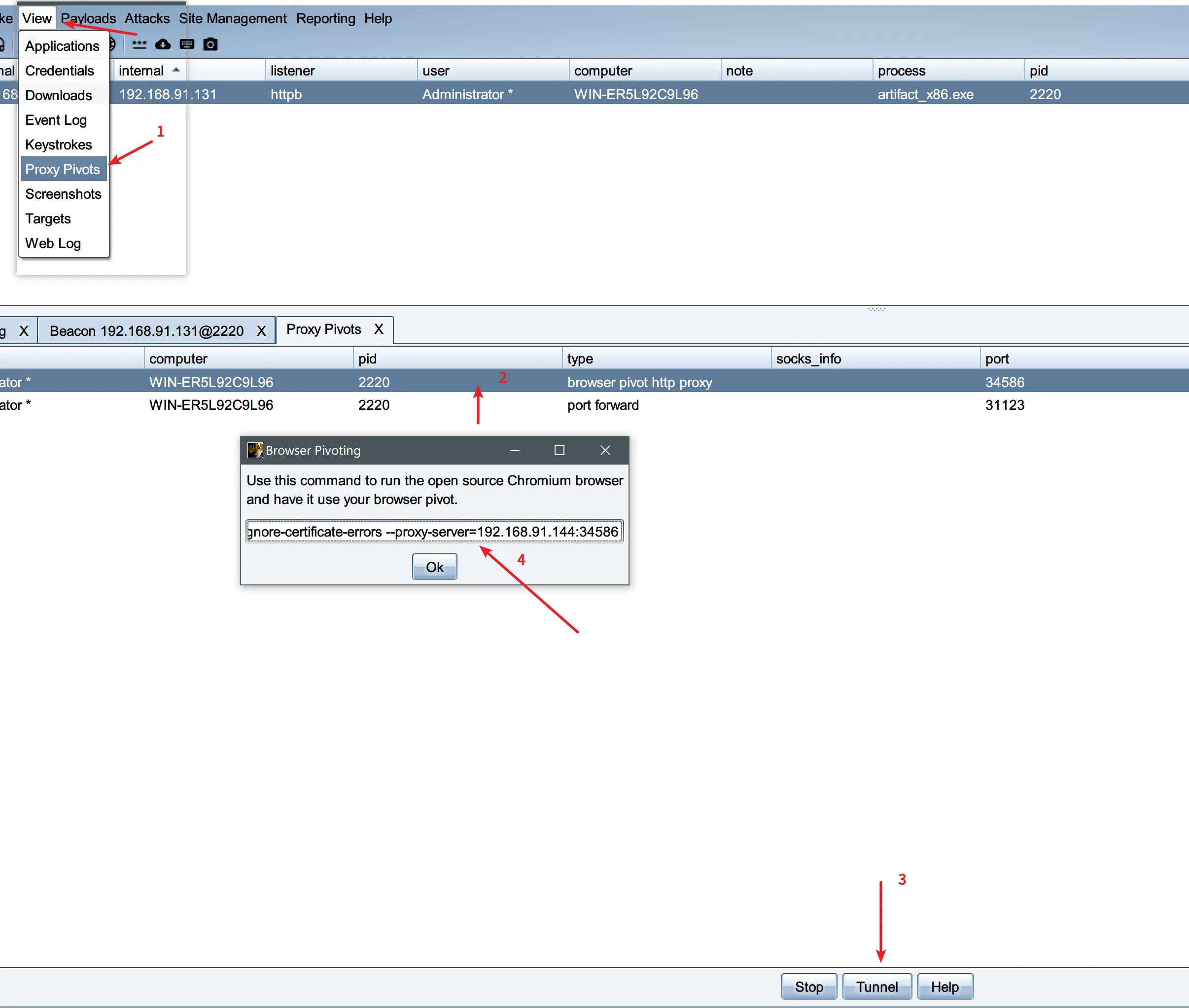 Cobalt Strike 4.8 用户指南-第八节Browser Pivoting