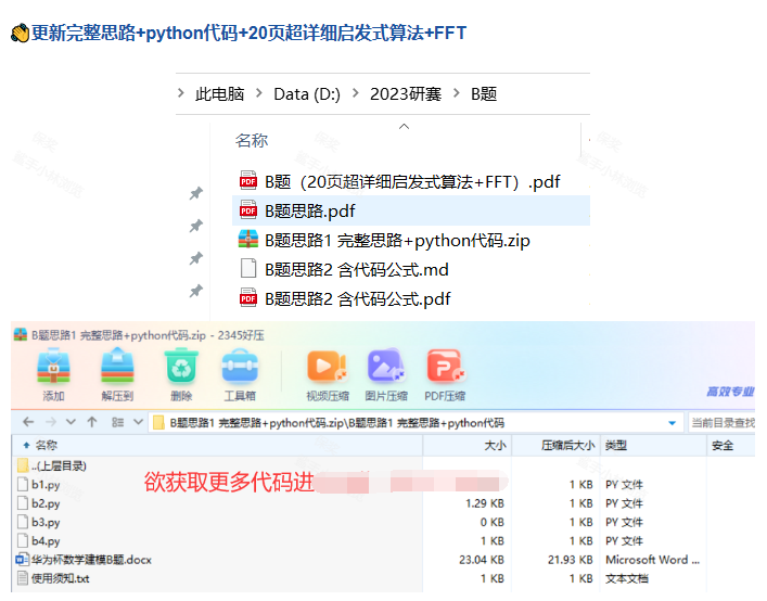 【全网最全】2023华为杯研究生数学建模B题完整思路+python代码+20页超详细启发式算法+FFT（后续会更新）