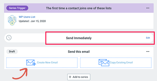 Select when to send email and create email Select when to send email and create email