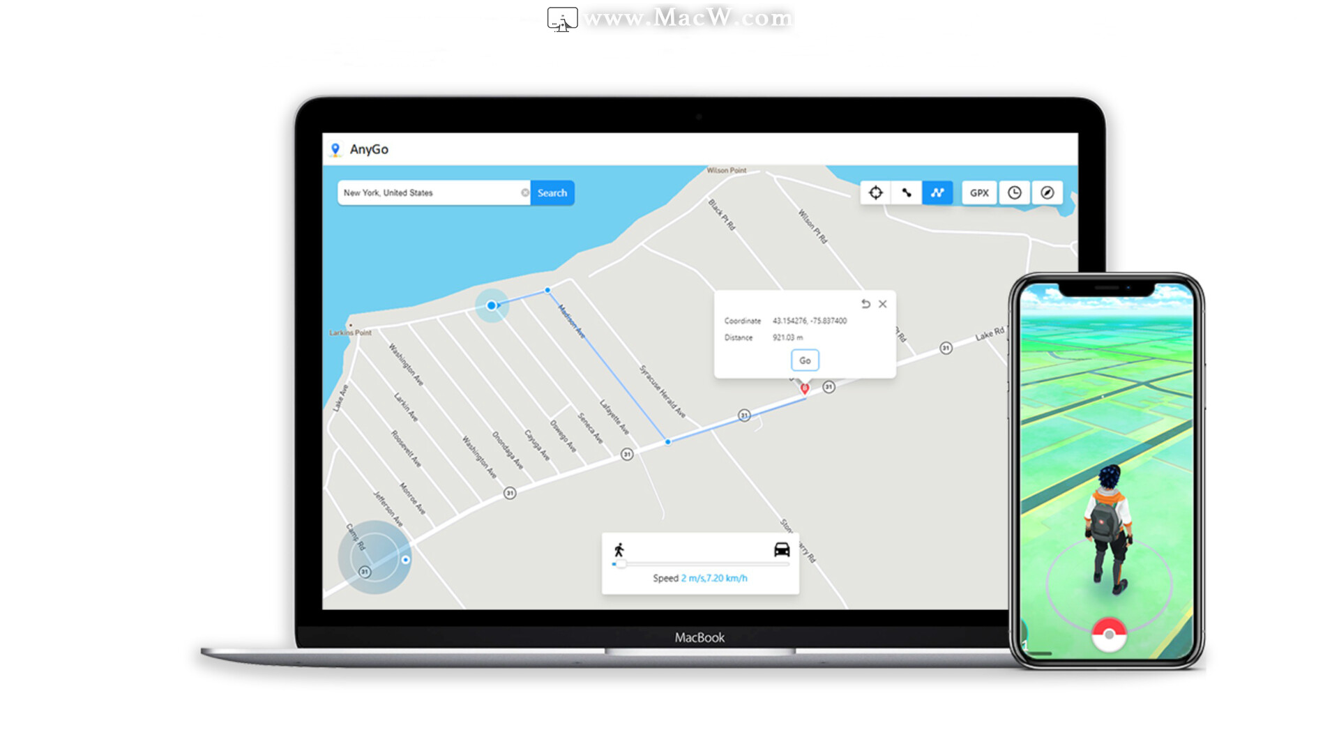 在iPhone / iPad上轻松模拟GPS位置 AnyGo for Mac