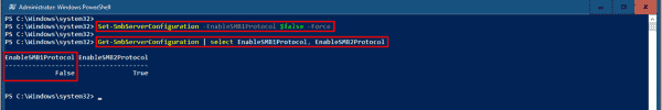 Deshabilitar la compatibilidad con SMB 1.0 mediante PowerShell