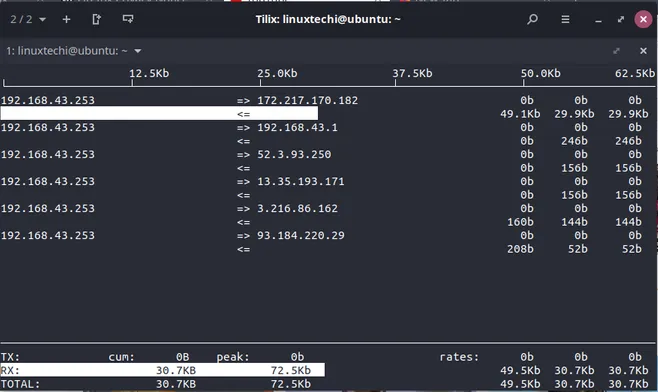 Disable-hostname-lookup-iftop-command