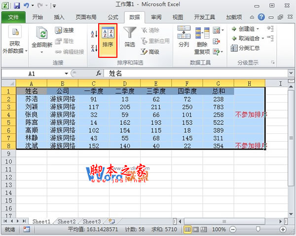 [office] 在Excel2010中设定某些单元格数据不参与排序的方法介绍 #其他#知识分享#笔记