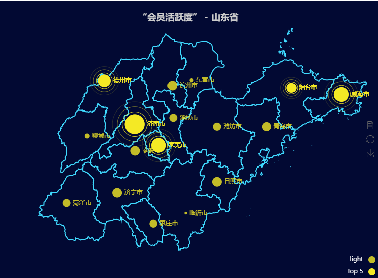 Echarts地图实现：山东省报考人数