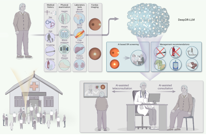 Nature Medicine：基于图像的深度学习和语言模型用于原发性糖尿病护理