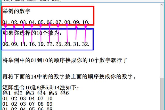 旋转矩阵中6保6_双色球10个选6个全部组合为210注,矩阵10个选6个为14