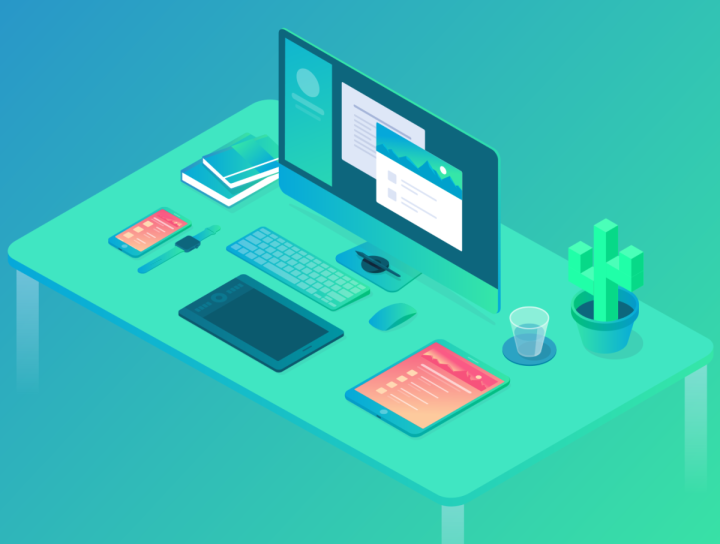 ui设计插画素材|苹果设备展示