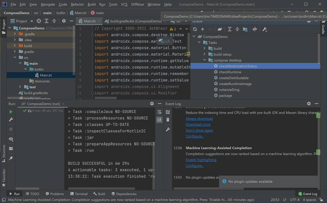 JetBrains IDE 中的 Compose for Desktop 项目